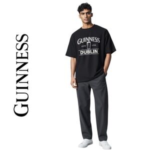 Guinness Dublin Graphic T Shirt Men Large Black Relaxed Fit New Without Tags